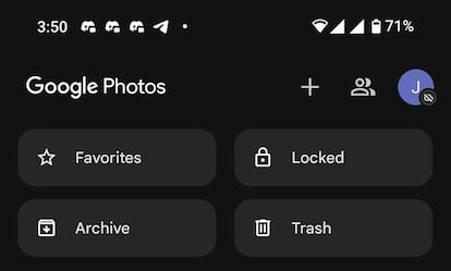 Detalle de la nueva interfaz de la aplicación Google Fotos