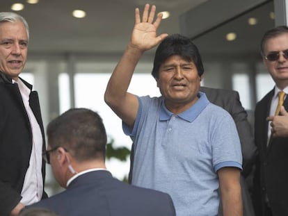 Evo Morales, após a chegada ao México, em 12 de novembro.
