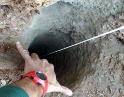 The borehole where Julen is thought to be trapped.