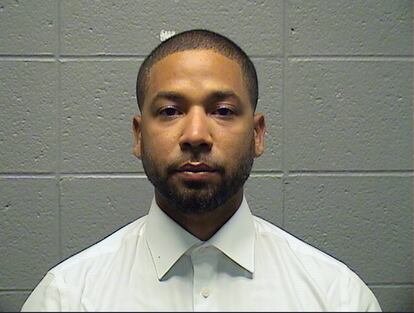 Jussie Smollett, en la foto de su ficha policial de 2019.