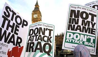 Manifestación contra la guerra ayer en Londres.