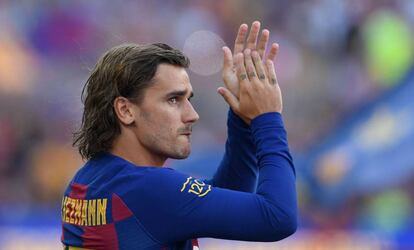 Griezmann, en el Camp Nou. 