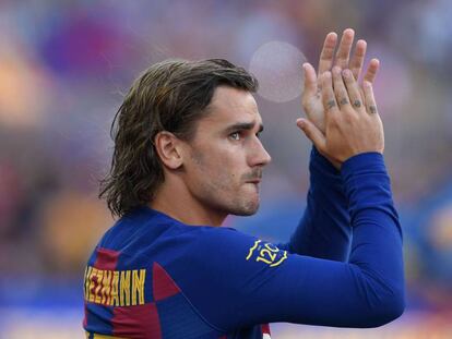 Griezmann, en el Camp Nou. 