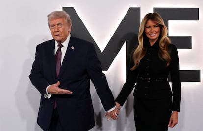 Donald Trump y Melania Trump en el estreno de la película sobre la vida de la primera dama.