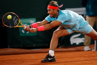 Rafael Nadal, durante un partido de Roland Garros en 2020.