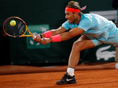 Rafael Nadal, durante un partido de Roland Garros en 2020.