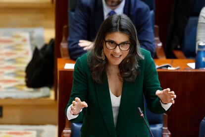 The spokesperson for the Más Madrid Parliamentary group, Manuel Bergerot, speaks before the regional Assembly that is holding a plenary session this Thursday. 