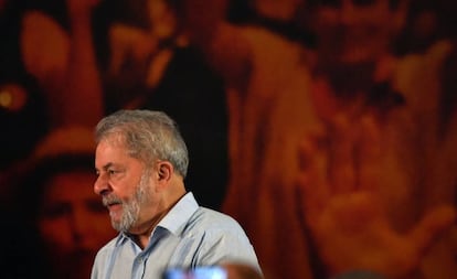Lula no lan&ccedil;amento de sua pr&eacute;-candidatura, no dia 25 de janeiro.
