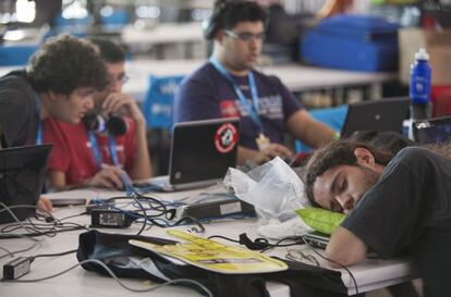 Siesta durante la Campus Party.