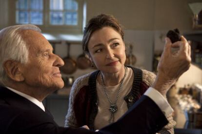 Jean d'Ormesson, que encarna a Mitterrand, y Catherine Frot, en la película.