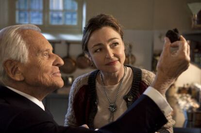 Jean d&#039;Ormesson, que encarna a Mitterrand, y Catherine Frot, en la pel&iacute;cula.