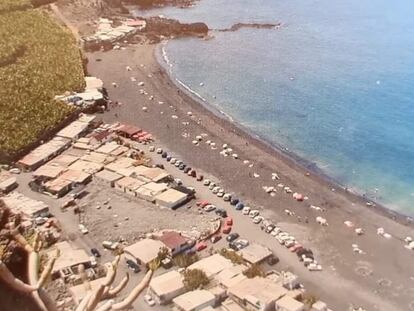 Vista de la Playa de los Guirres a principios de siglo, cuando aún había un enclave chabolista.