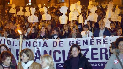 Manifestação contra a violência machista