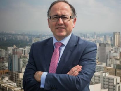 El presidente de Iberia, Luis Gallego, en São Paulo.