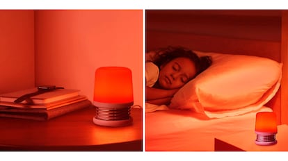 Esta lámpara de luz roja para dormir​ es ideal para conciliar el sueño.