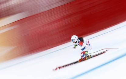 Tina Weirather, en el Mundial de esquí alpino.