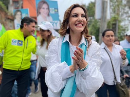 Zury Ríos durante un acto de campaña en Ciudad de Guatemala, el pasado 13 de mayo.