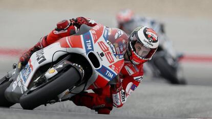 Jorge Lorenzo, piloto de la escuder&iacute;a Ducati, el domingo pasado en Austin (Texas,EEUU), en el GranPremio de las Am&eacute;ricas de MotoGP. efe