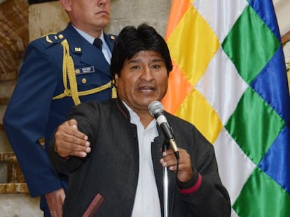 Evo Morales em coletiva de imprensa, na &uacute;ltima sexta-feira. EFE/ABI