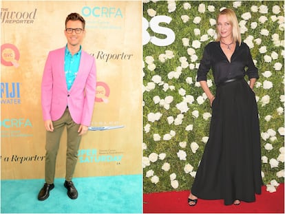 El estilista Brad Goreski. A la derecha, Uma Thurman.