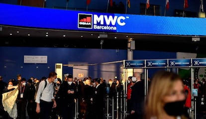 Visitantes del MWC en Barcelona