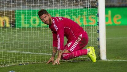 Ramos reacciona tras encajar un gol.