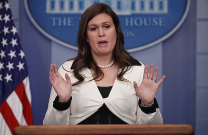 La subsecretaria de prensa de la Casa Blanca, Sarah Huckabee Sanders.