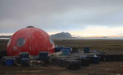 Uno de los iglús de la base antártica española, en la isla Livingstone.