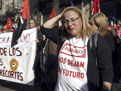 Protesta de trabajadores de Panrico.