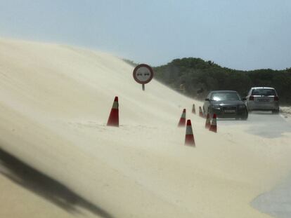 El imparable avance de una duna en Tarifa