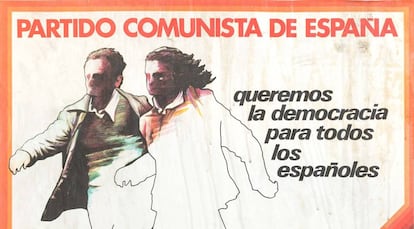 Cartel del PCE en los años de la transición española.