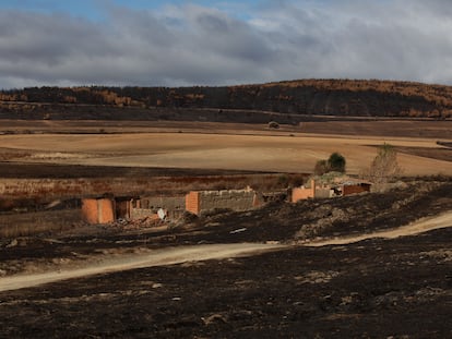 Estado del paisaje desde la carretera que lleva a Castrocalbón en León