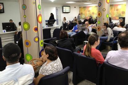 Sala de espera de um hospital particular de S&atilde;o Paulo.
 