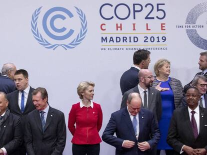 La presidenta de la Comisión Europea, Ursula von der Leyen, en la inaguración de la COP25.