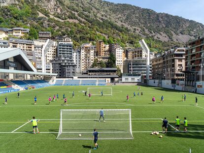 Entrenamiento del Andorra durante la semana pasada.