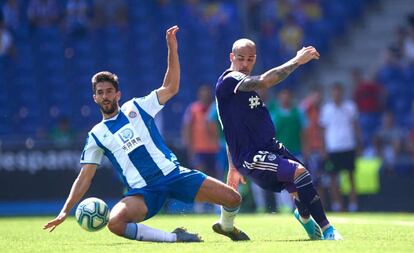 Dídac ante Sandro, en el Espanyol-Valladolid.