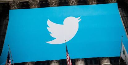 Símbolo de Twitter el día del estreno bursátil