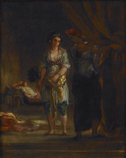 Eugène Delacroix (1798-1863) Mujeres de Argel en su casa, 1847. 

