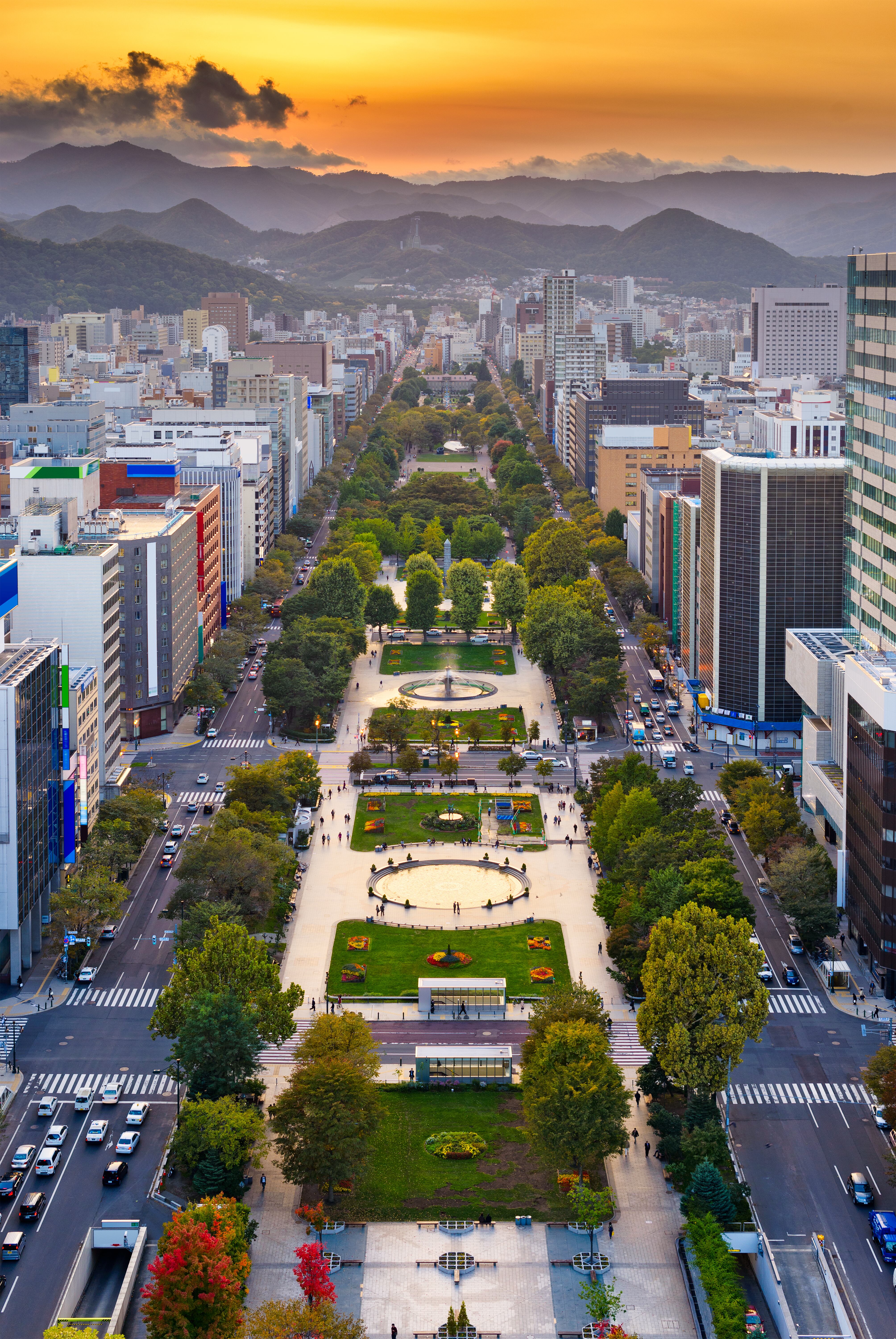 Vistas de Sapporo desde lo alto de la Torre de la Televisión.