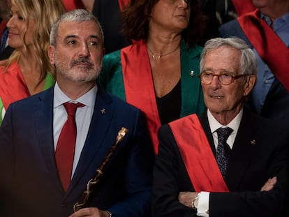 Jaume Collboni y Xavier Trias en la elección de alcalde el pasado mayo.