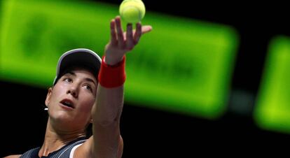 Muguruza, durante el partido contra Williams en Singapur.