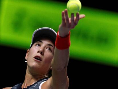 Muguruza, durante el partido contra Williams en Singapur.