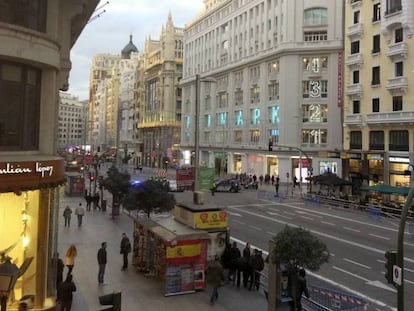 The Gran Vía during one of the days traffic was restricted.