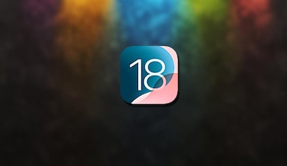 Logo de iOS 18 con fondo de colores