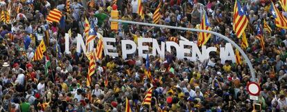 La gran manifestaci&oacute;n independentista celebrada el pasado 11 de septiembre en Barcelona con el lema &quot;Catalu&ntilde;a, nuevo Estado de Europa&quot;.