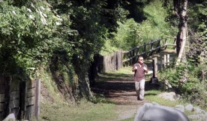 Un servidor a pie por el Camino Real de Arán.