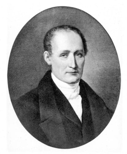 Joseph Nicéphore Niépce era un investigador obsesionado con la obtención de imágenes mediante la luz. Su primera fotografía está datada en 1826 pero realizó numerosas pruebas, una década antes, a las que él llamaba ‘puntos de vista’, y que no se consideran fotografías porque no fueron fijadas sobre ningún soporte. En la imagen, retrato en pintura raealizado por Berger.