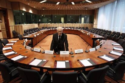 Herman Van Rompuy, en la sala de reuniones del Consejo.