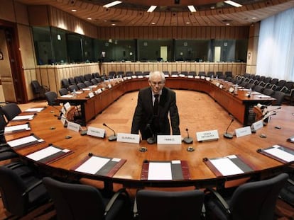 Herman Van Rompuy, en la sala de reuniones del Consejo. 