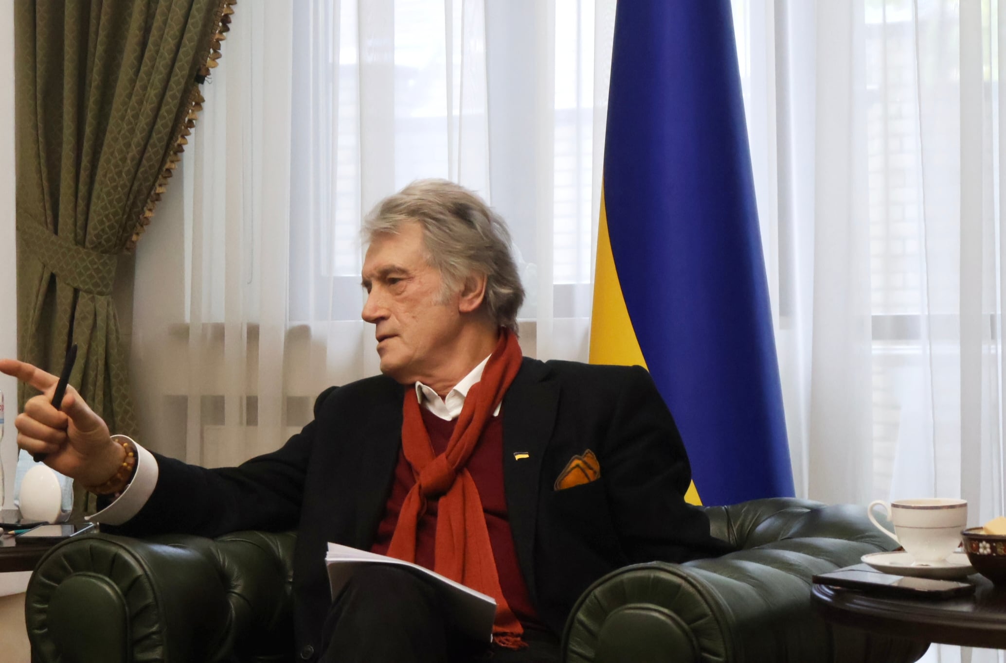 El expresidente ucranio Víktor Yúshchenko, durante la entrevista.